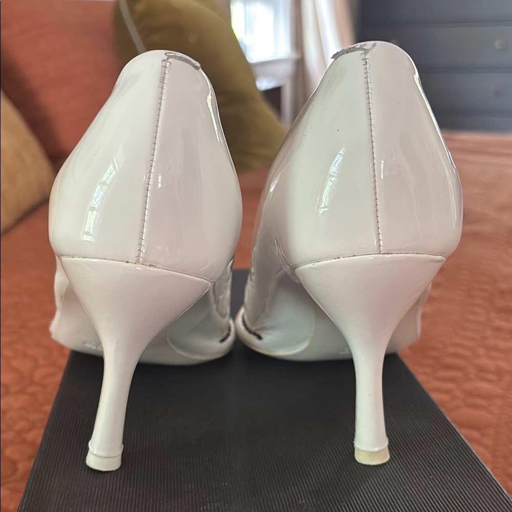 Jil Sander White Heels Elegant Pointed-Toe Design - Picture 3 of 4